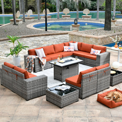 Baili 9 - Person Modular Patio Conversation Sets with Cushions