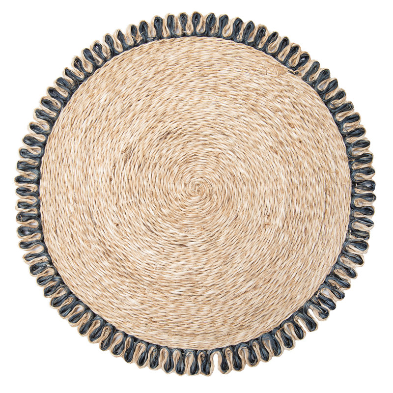Napperon Amaretto Abaca, Naturel / bleu marine