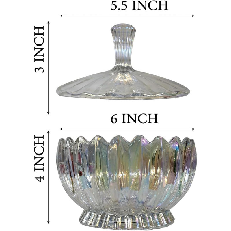 Pot à bonbons en verre avec couvercle TtAk HOUSEWARE Elegant