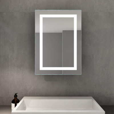 Tarrytown 500mm W 700mm H Surface Frameless Medicine Cabinet Mirror 2 Fixed