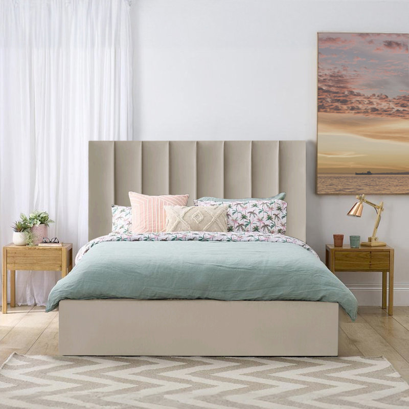 Mahida Upholstered Storage Bed, Coffee, Kingsize (5')