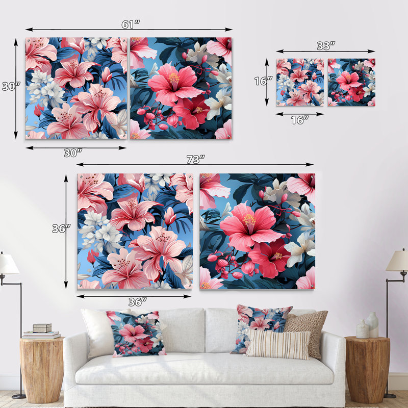 Tranquil Flora Tropical, H 16 po x l 33 po