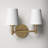 Edin 2-Light Dimmable Brass Vanity Light