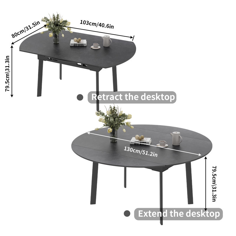 Table de salle à manger Sandar, Noir