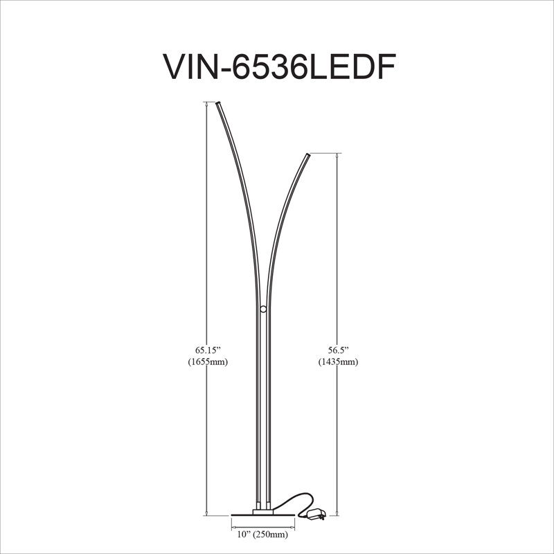 Lampe sur pied Vincent, Noir