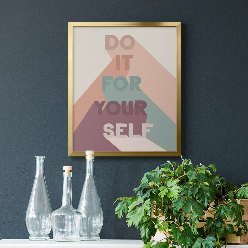 For Yourself Premium Framed Canvas - Ready to Hang, Gold, 20" H x 16" W