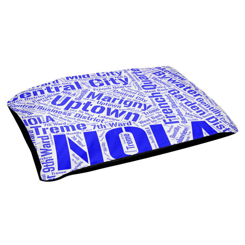 Oreiller rectangulaire designer, Moyen L 40 po x l 30 po, bleu, Nouvelle-Orléans