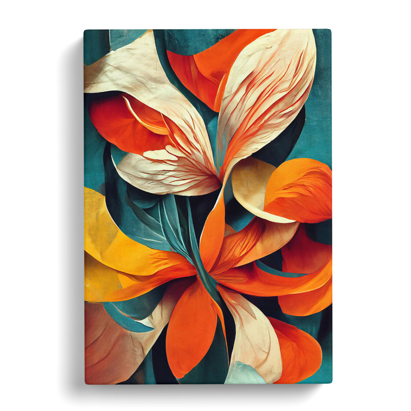 Abstract Floral Art No.1 - Wrapped Canvas Print, 50cm H x 35cm W x 3cm D