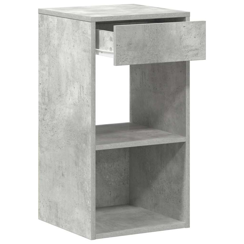 Rontavius 35cm W Manufactured Wood Bedside Table, Concrete Grey, Set of 2
