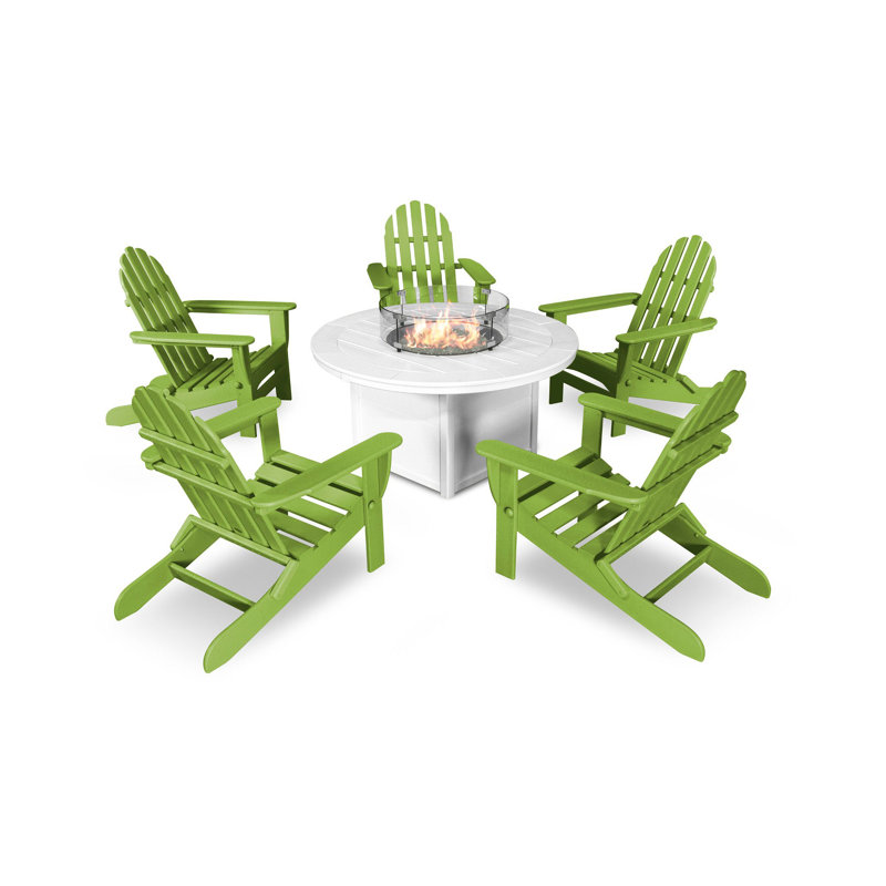 Ensemble de conversation POLYWOOD Classic 6 pièces avec foyer, Limette