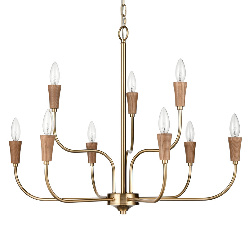 Inga 29'' Wide 9-Light Chandelier - Brass