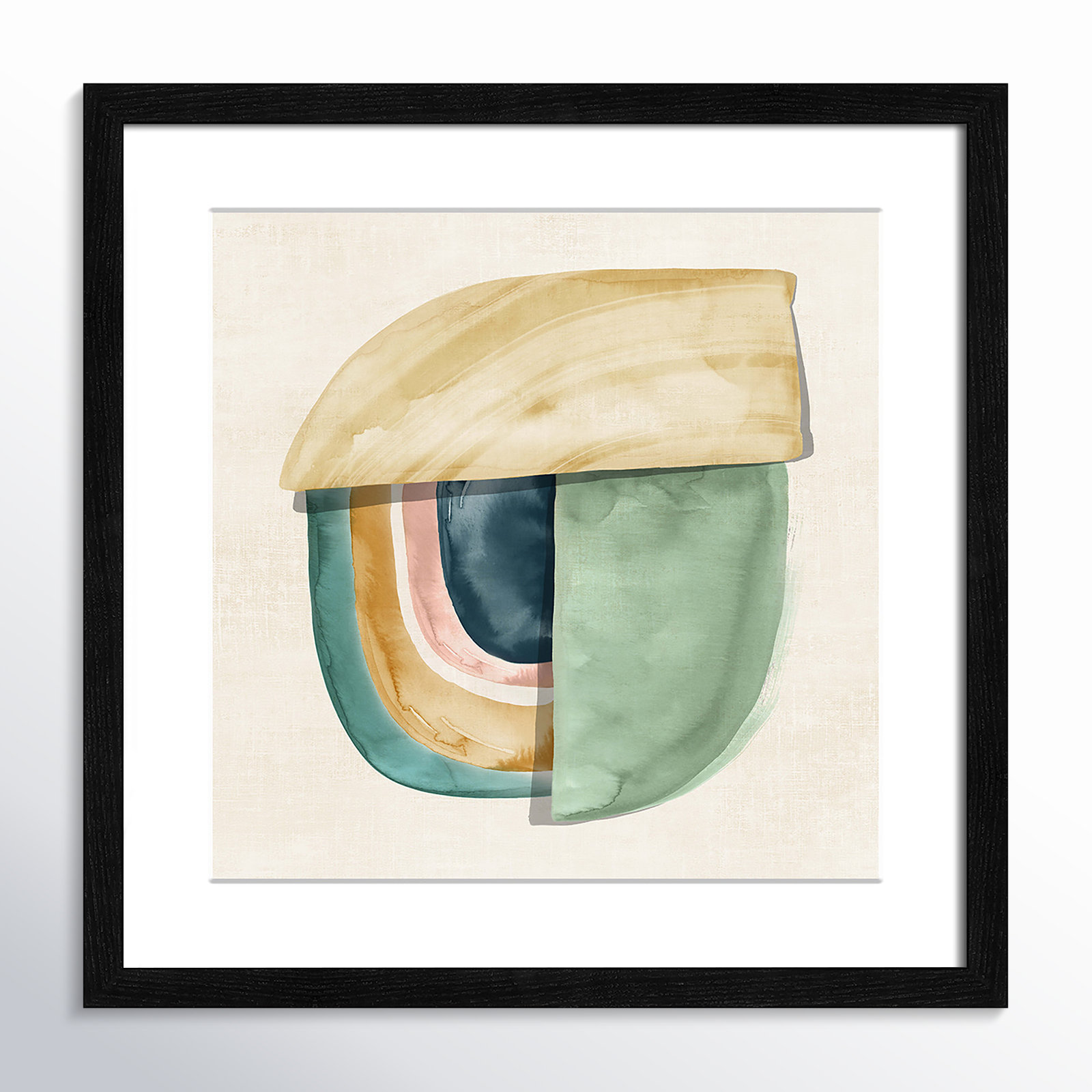Louella "Shape Form II" Print by Emma Peal, 18.25" H x 18.25" W x 0.75" D, Black Wood Grain