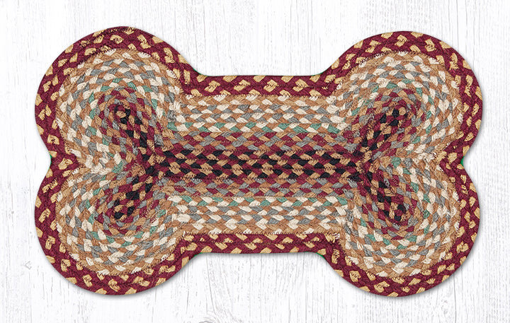  DB-357 Burgundy/Gray/Cream Medium Dog Bone 13"x22", Burgundy/Gray/Cream