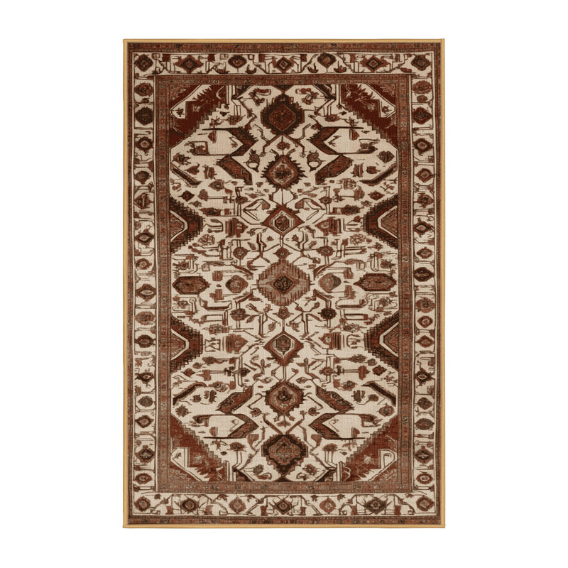 Tapis brun lavable à la machine, Rectangulaire 2 pi x 3 pi