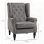 Chaise d'appoint moderne gris foncé avec dossier capitonné et pieds en bois - T3971P405899-1816359374