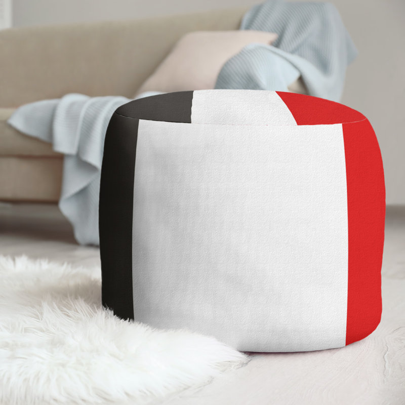 Repose-pieds carré rayé Tennessee Football 21 ", Blanc / brun / rouge