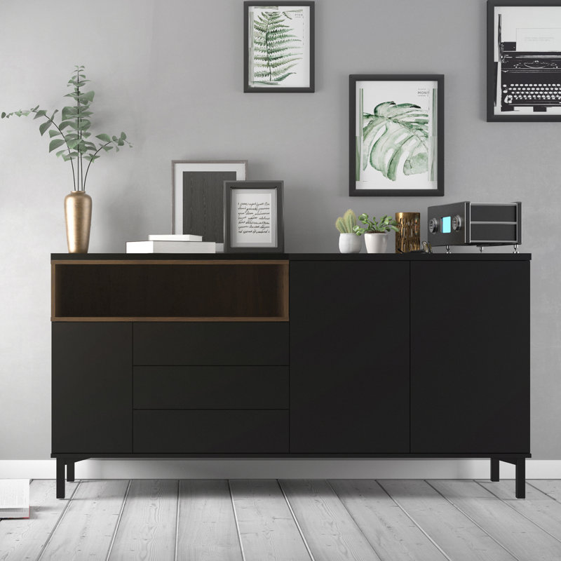Royall Sideboard, Black/Walnut