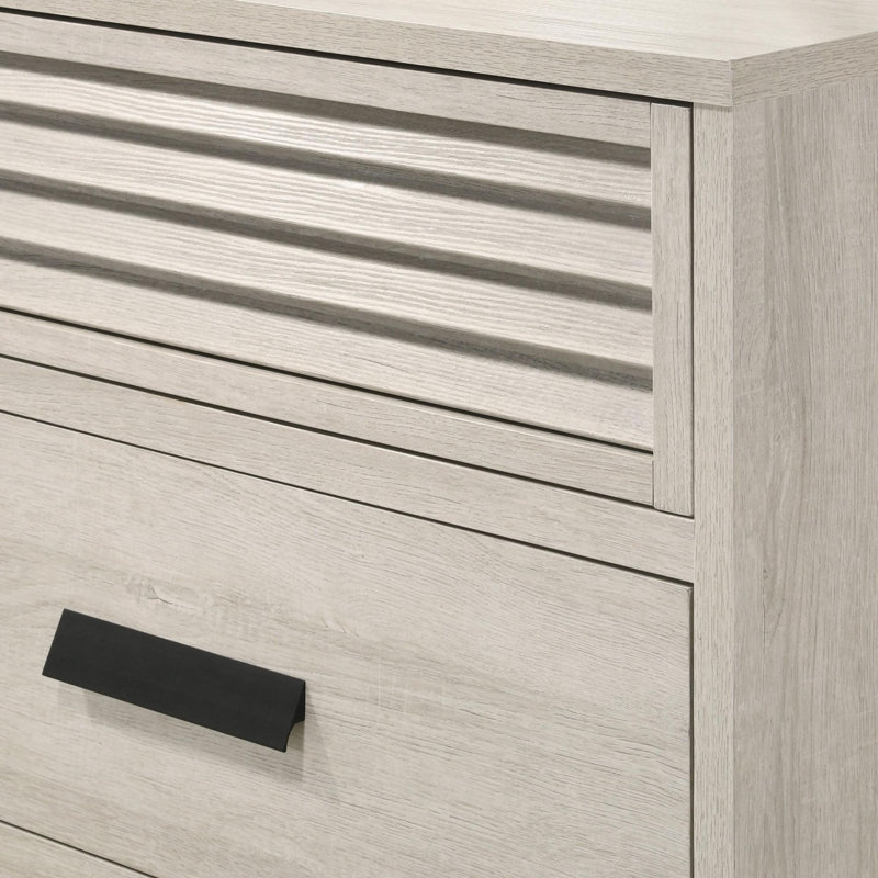 Table de chevet contemporaine à persiennes