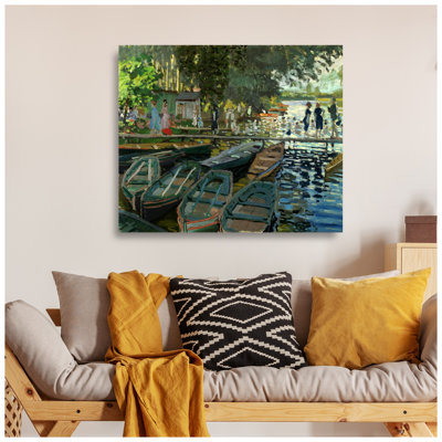 «Bathers at La Grenouillère» par Claude Monet - reproductions d'art classiques du monde, estampe numérique sur toile, 1,5 po