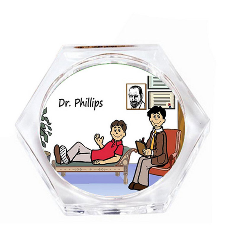 Thérapie personnalisée, psychologue - ensemble de verres à sous-verres mâles (4 sous-verres), Oui