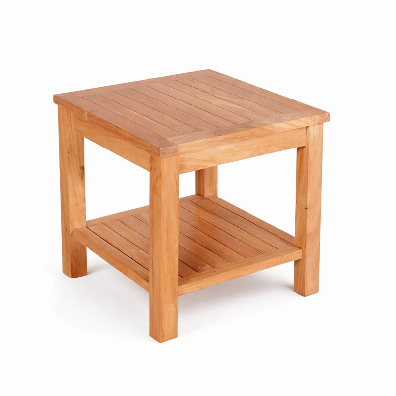 Galvan Square Teak Solid Wood Outdoor Side Table , 19.5 " W 19.5 " D