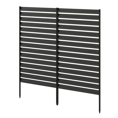 2 pièces x 5 pi x 3,17 pi Panneau d'intimité en métal - Clôture d'extérieur pour le voisinage et le paravent