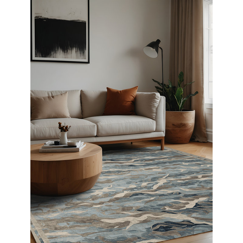 Tapis brun lavable à la machine, Carré 4 pi