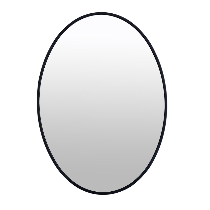 Miroir d'appoint, Noir, 24 po x 31,5 po, Ovale