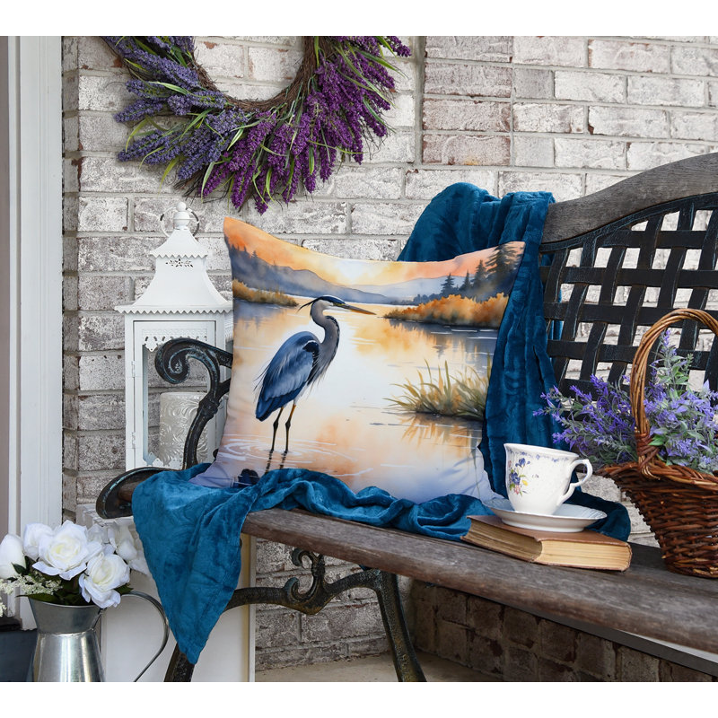 Coussin Blue Heron in the Golden Hour, Carré 18 po