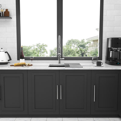 Gunmetal Black Kitchen Sink - 15"X 17"X 10" Undermount Singel Bowl Kitchen Basin 16 Gauge Stainless Steel With 10 Inch Deep