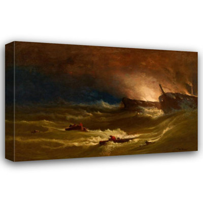 "Tragedy at Sea" by  George Inness - Gallery Wrap Canvas Wall Art