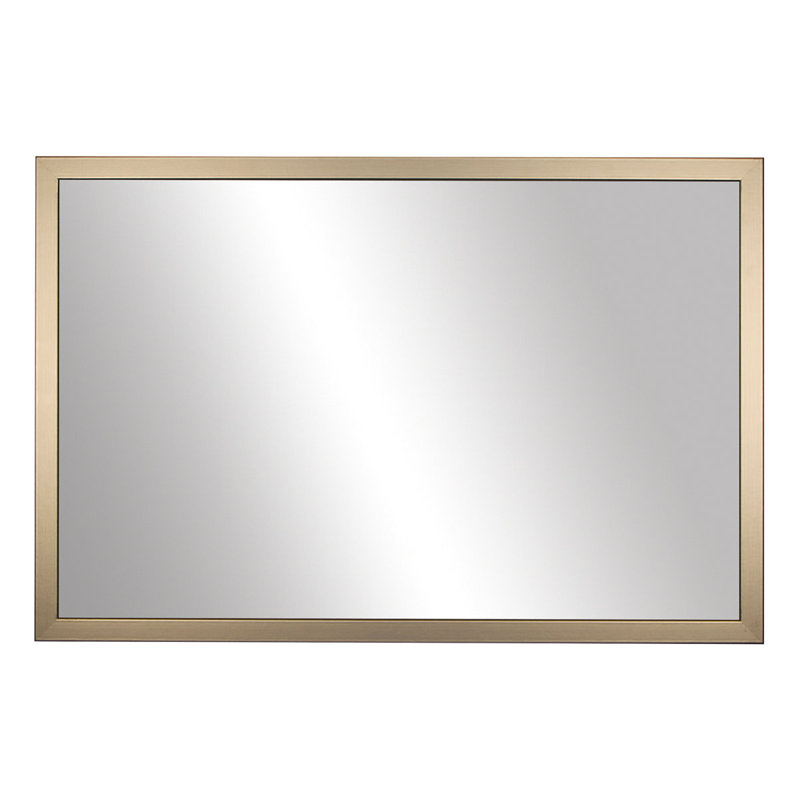 Wood Framed Mirror with Safety Backing Ideal for Bathroom / Vanity Mirror Ellis Collection, Champagne Bronze, 24" x 42"
