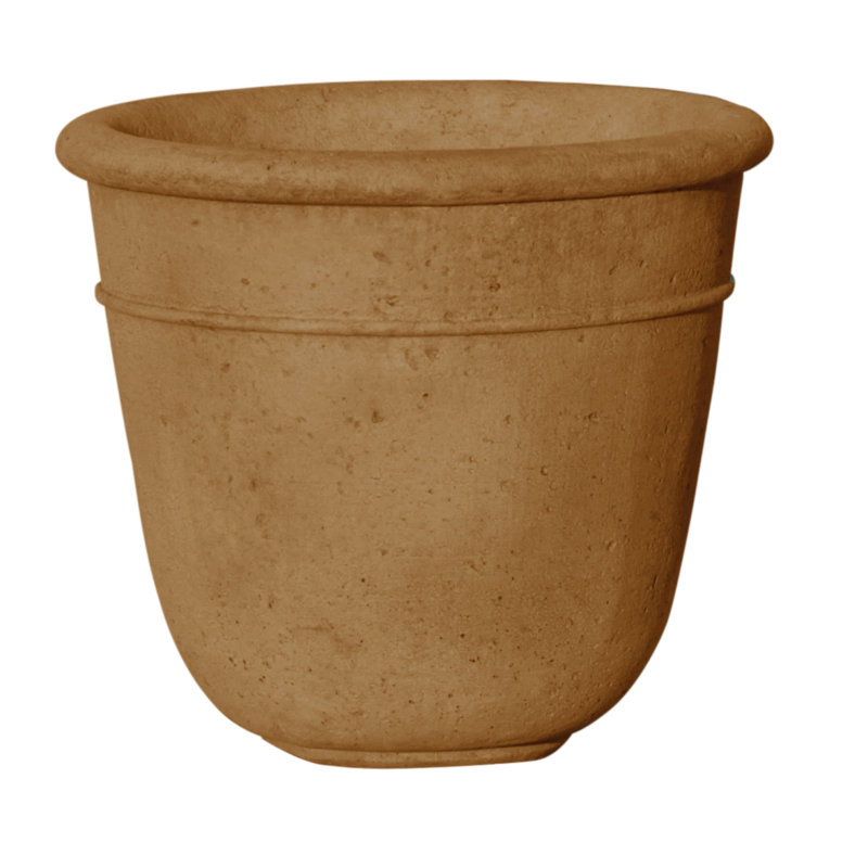 Pot à fleurs en pierre Carema, Travertin, H 13,75 po x l 16 po x P 16 po