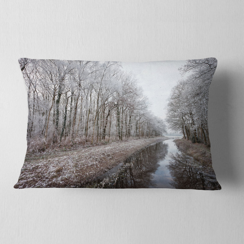 Coussin lombaire imprimé arbres en hiver