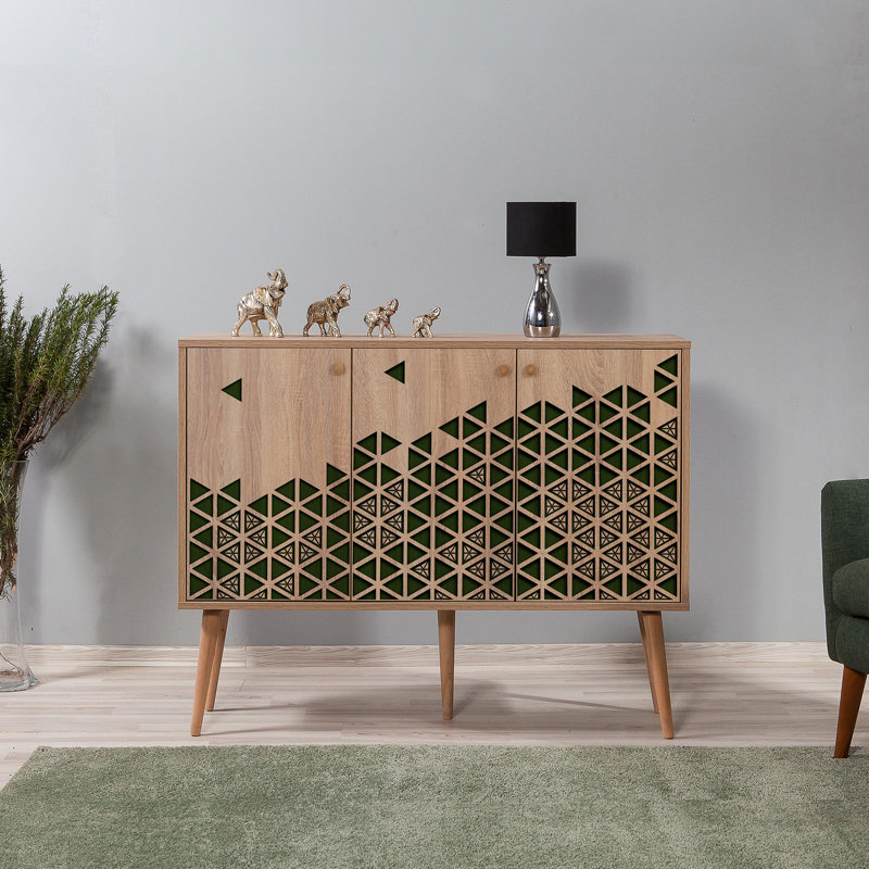 Aerith 90cm Sideboard, Brown/Green