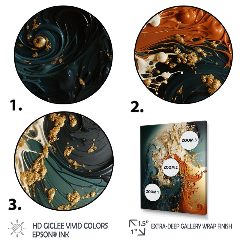 Encre blanche et orange II - art mural abstrait, H 20 po x l 12 po x P 1 po, Toile tendue