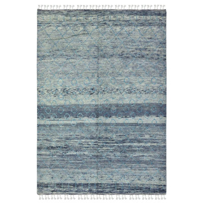 Moroccan One-of-a-Kind 8'1" X 10'2" New Age Wool Area Rug in Gray