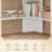 31.5" Small Corner Desk, Corner Desk For Small Space, Farmhouse Corner Computer Desk With Drawers, Small Computer Desk With Storage Shelves For Home Office, Living Room, Bedroom-1135431464