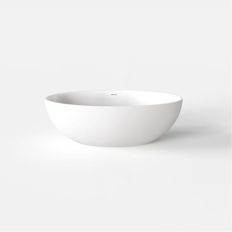 67 Inch Freestanding Solid Surface Soaking Bathtub For Bathroom