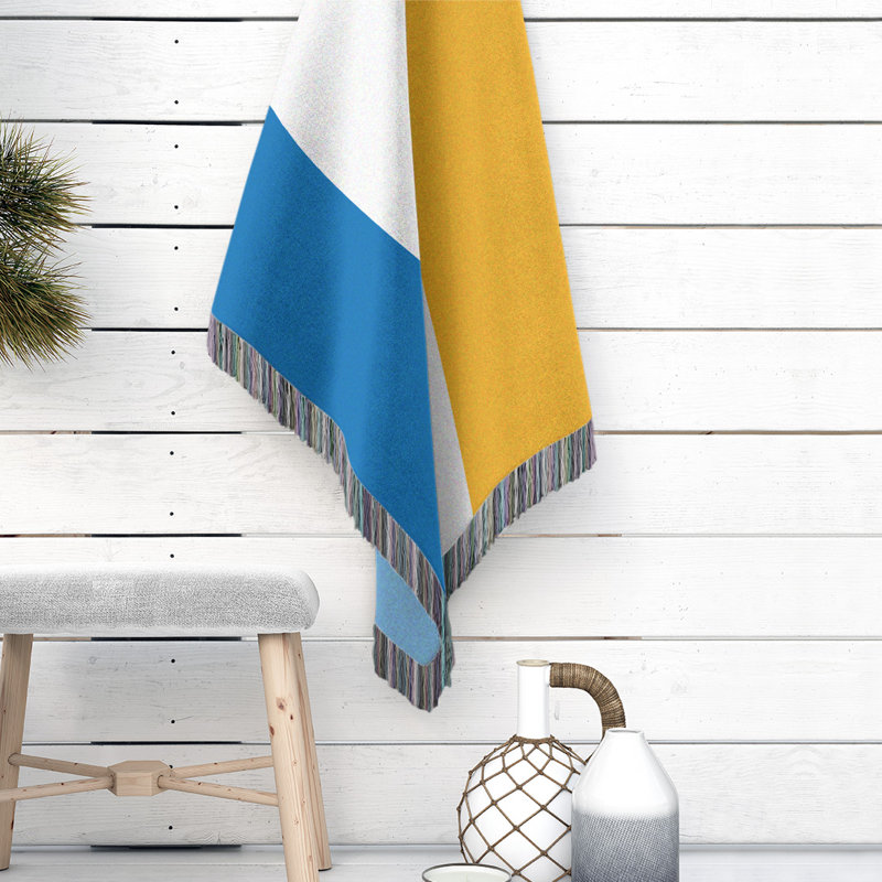 Couverture en coton basket Golden State, l 50 po x L 60 po, Golden State bleu royal / blanc / jaune doré