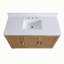 Meuble-lavabo autoportant de 48 po en bois massif café clair avec comptoir blanc d'ingénierie entièrement assemblé 48 po