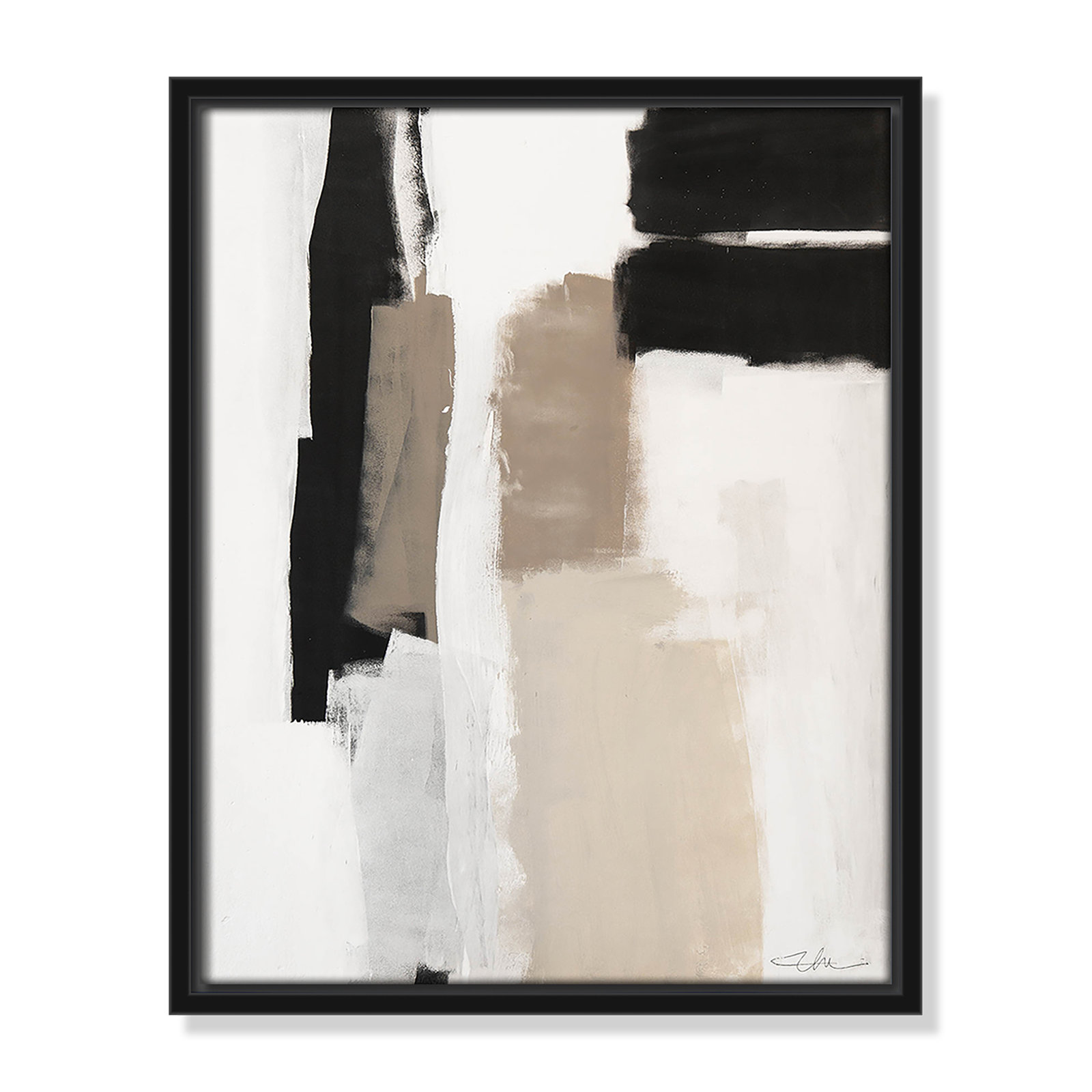 Giverny Earth Scapes II by  Print, No Mat, 15.5" H x 12.5" W x 2" D, Black Floater Framed