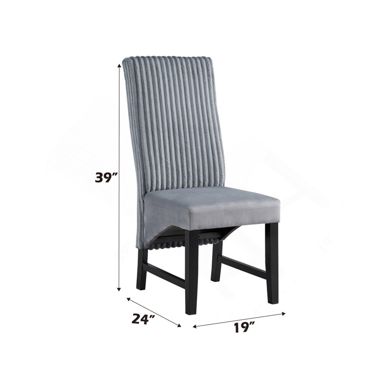 Ensemble de 2 chaises d'appoint en velours côtelé gris Kini