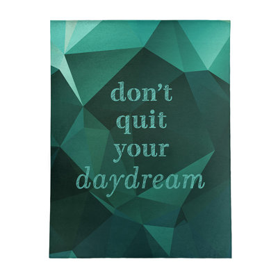 Faux gemme ne quitte pas votre daydream citation en poly-chenille