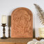 Icône en bois de style vintage de la Sainte Trinité (35,5 cm) – Art mural orthodoxe-1908819521-1908819526