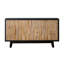 Armoire de rangement moderne à 4 portes en bois avec motif géométrique texturé - porte en bois naturel
