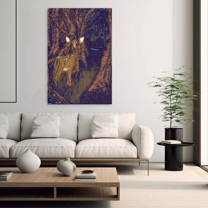 «I Have Far To Run», art mural contemporain grand animal, H 60 po x l 40 po
