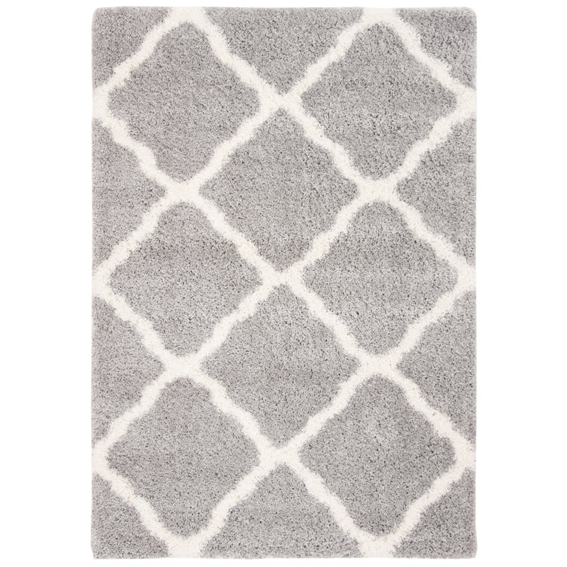 Tapis à poils longs géométrique Almaden, Rectangulaire 3 pi x 5 pi