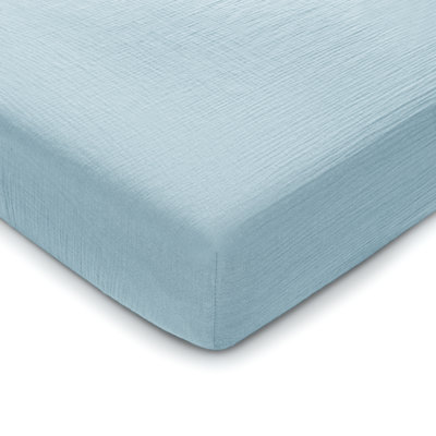 Comfy Cubs 100% Muslin Cotton Fitted Crib Sheet - Soft, Standard & Breathable Crib Sheets - Snug Fit, Secure Elastic for Boys & Girls