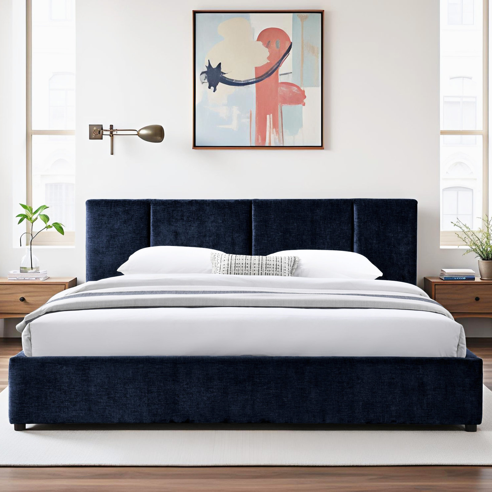 Ruthie Upholstered Bed, King, Blue